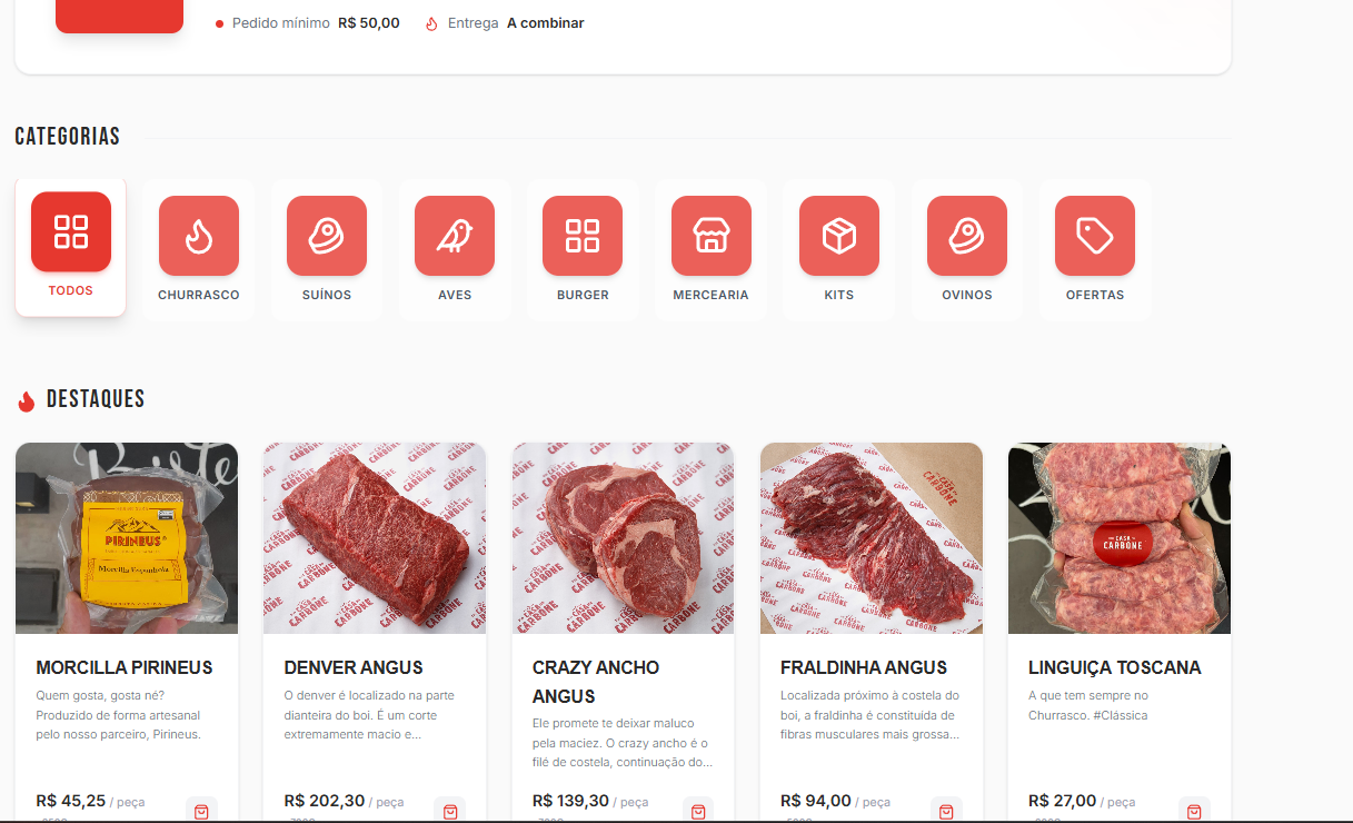 Casa Carbone E-commerce Interface